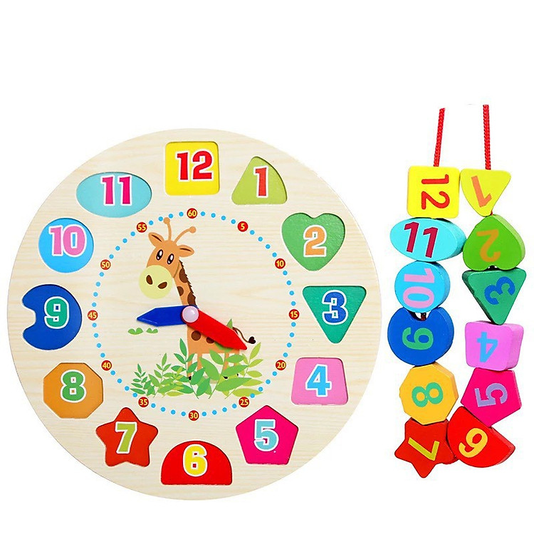 Đồ chơi gỗ - Đồng hồ hình khối mini Chính hãng Ưu đãi - Hình ảnh 4