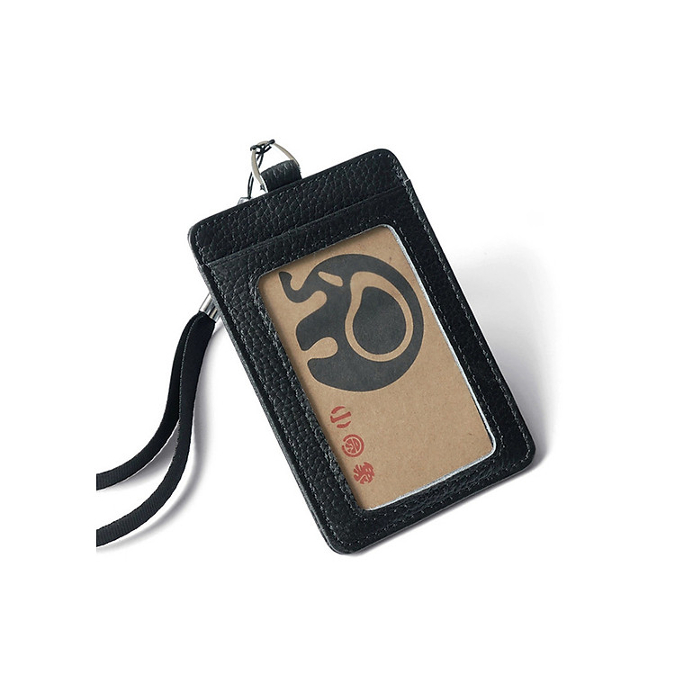 Ví đeo đựng thẻ công ty, ATM, CMT da bò thật 2 ngăn MK319