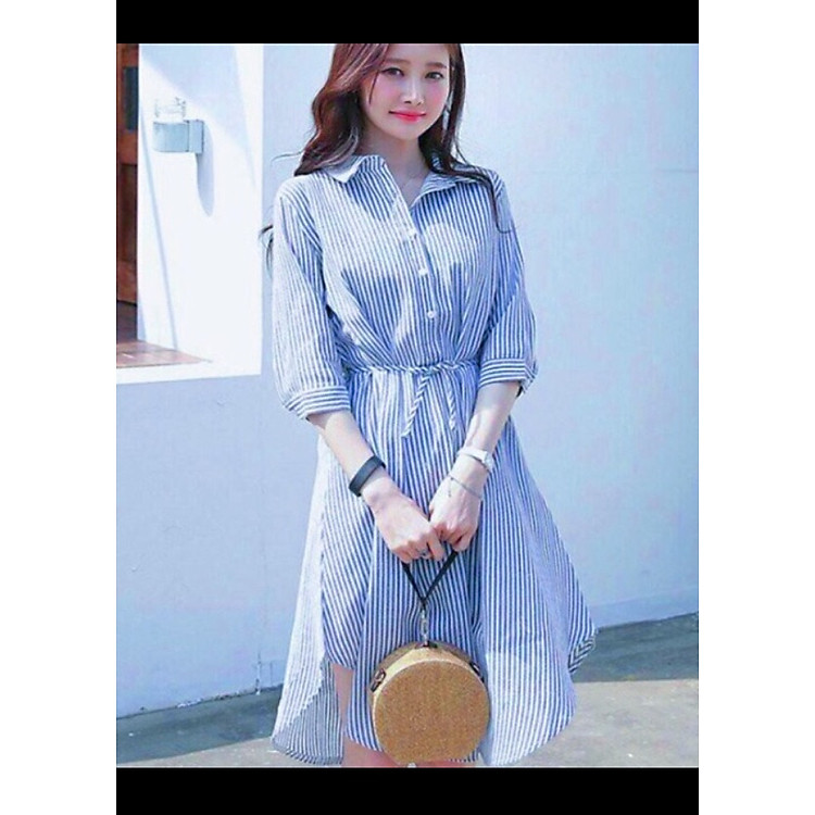 Đầm SM sọc tà tròn