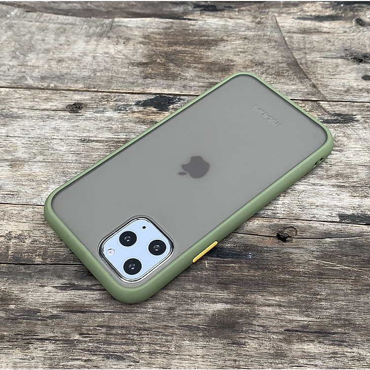 Ốp lưng chống sốc dành cho iPhone 11 Pro nút màu vàng - Màu xanh