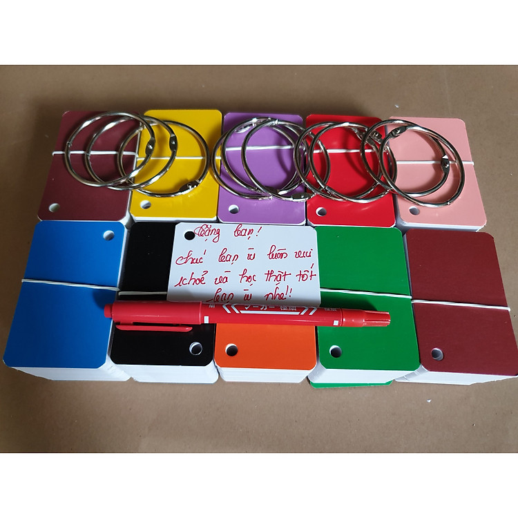 FLASHCARD 10 BỘ Flashcard trắng 1000 thẻ ivory cao cấp 5x8cm định lượng 350gsm siêu dày bo góc siêu đẹp Bộ Thẻ Ghi Nhớ 1000 thẻ học từ vựng Anh Nhật Hàn Trung Đức Pháp bo góc siêu đẹp tặng kèm khoen + BÌA