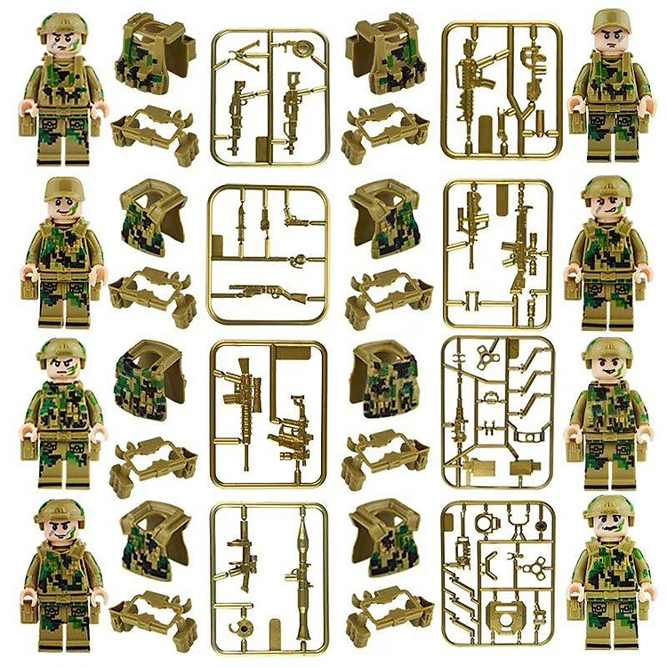 Combo 8 nhân vật lính ngụy kèm v.ũ k.h.í vàng cực chất