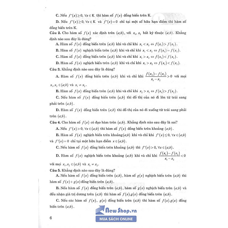 Câu Hỏi Và Bài Tập Trắc Nghiệm Toán 12 (Tái Bản) - Ảnh 4