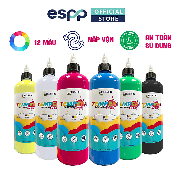 Màu Nước Tempera BOSTIK (500ml) – Đỏ