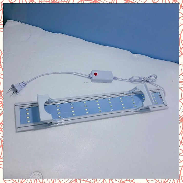 Đèn LED cho hồ cá dài 50cm trắng xanh 4 hàng led chân đèn đẹp