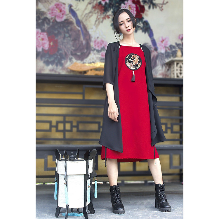 Áo Khoác Cardigan Đen Dáng Dài Freesize