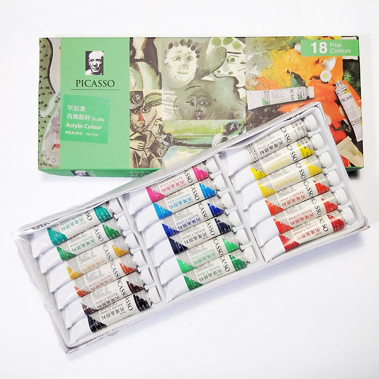 Màu Vẽ Acrylic Phoenix - Set 18 Tuýp (Picasso)