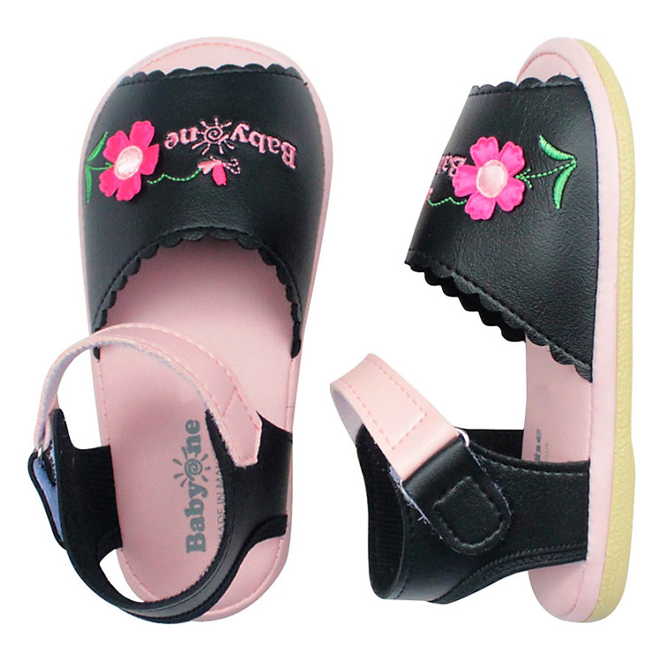 Giày Sandal Bé Gái BabyOne Hello B&B SS0813 - Đen