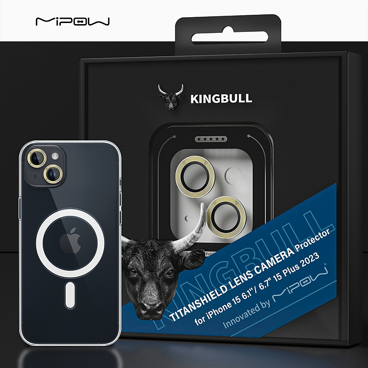 Kính Camera Titanium Dành Cho Iphone 15/ Iphone 15 Plus MIPOW KINGBULL TITANSHIELD PROTECTOR – Hàng Chính Hãng