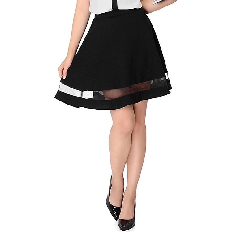 Chân Váy Xòe Xếp Ly Phối Lưới