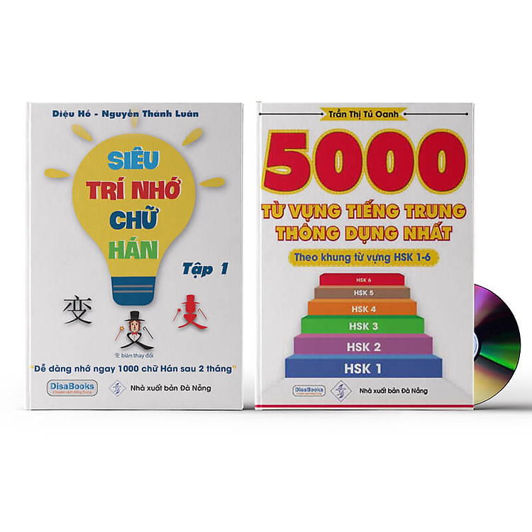 Combo 2 sách 5000 từ vựng tiếng Trung thông dụng nhất theo khung HSK