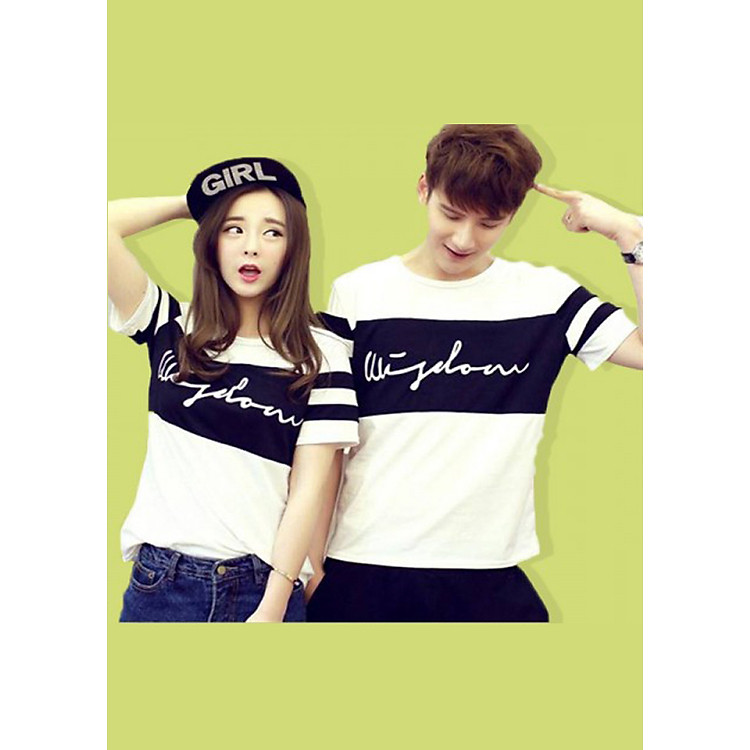 Áo cặp họa tiết chữ