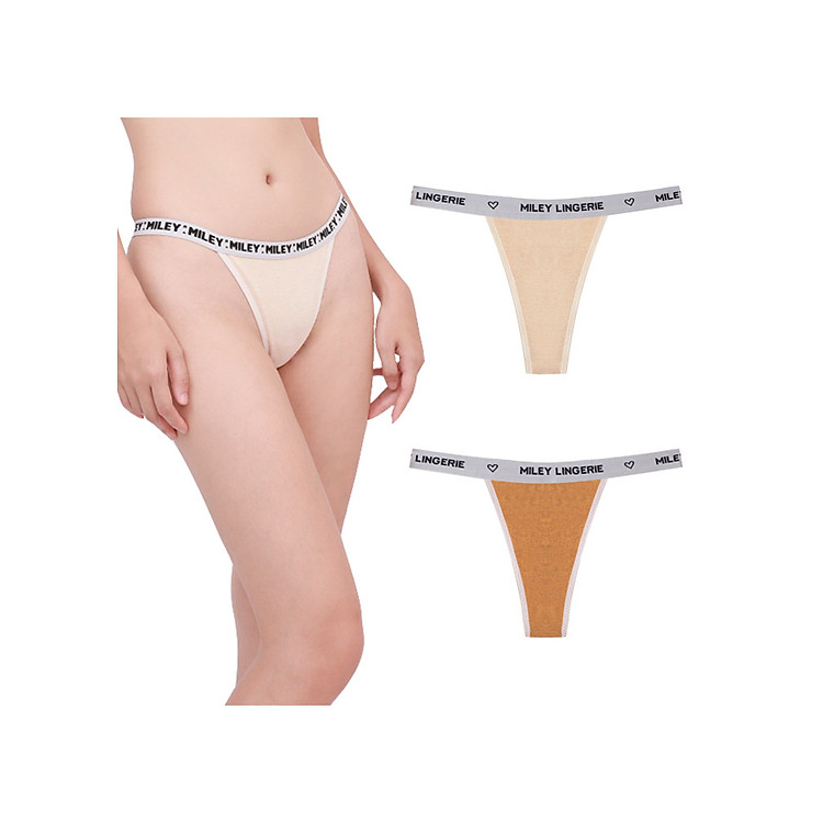 Combo 2 Quần Lót Nữ Lọt Khe Sexy Melange Cao Cấp Active Miley Lingerie - Màu Da và Vàng FMS0967 - FMS0367