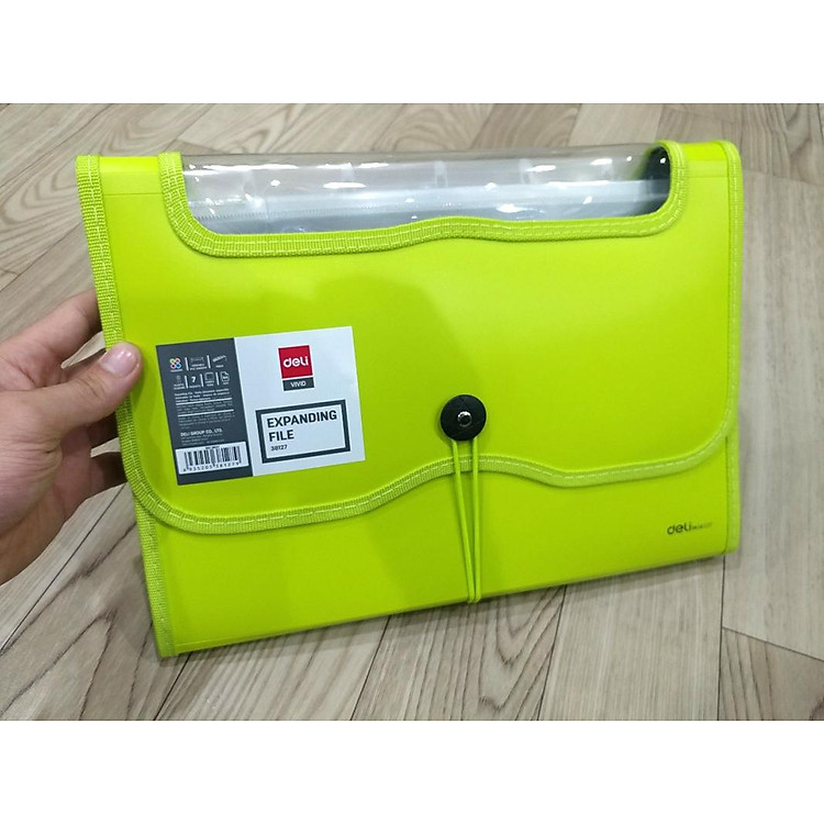 Cặp Xốp 7 Ngăn Deli 38127 - Xanh Chuối - Ảnh 3