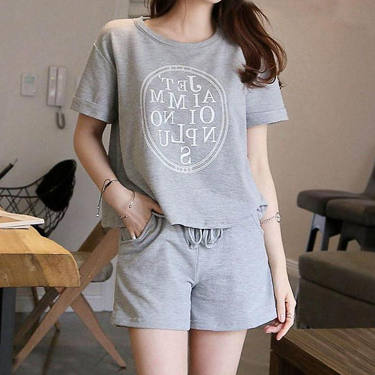 Đồ Bộ Nữ Tay Ngắn Tại Nhà Xám (Size M)