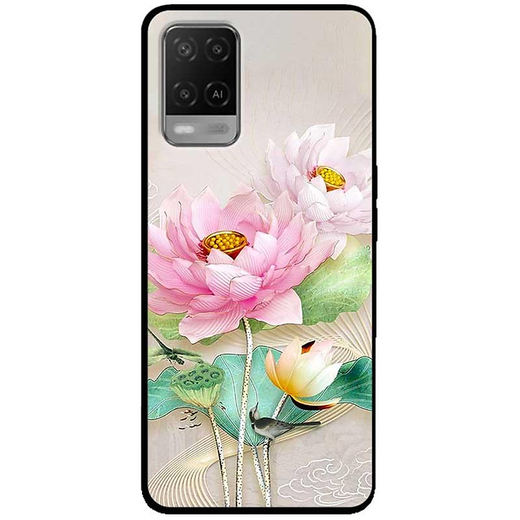 Ốp lưng cho Oppo A54 - A55 - A55s - Oppo A56 5G - Oppo A18 - A38 - A58 - Sen Hồng Trắng Đẹp - Hàng Chính Hãng