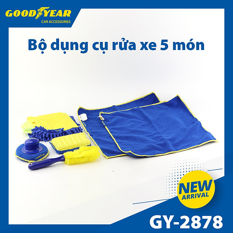 Bộ Rửa Xe Chuyên Nghiệp Dụng Cụ 5 Món Đa Năng Chăm Sóc Vệ Sinh Ô tô Xe Máy Tại Nhà GOODYEAR GY-2878 - Nhập Khẩu Chính Hãng