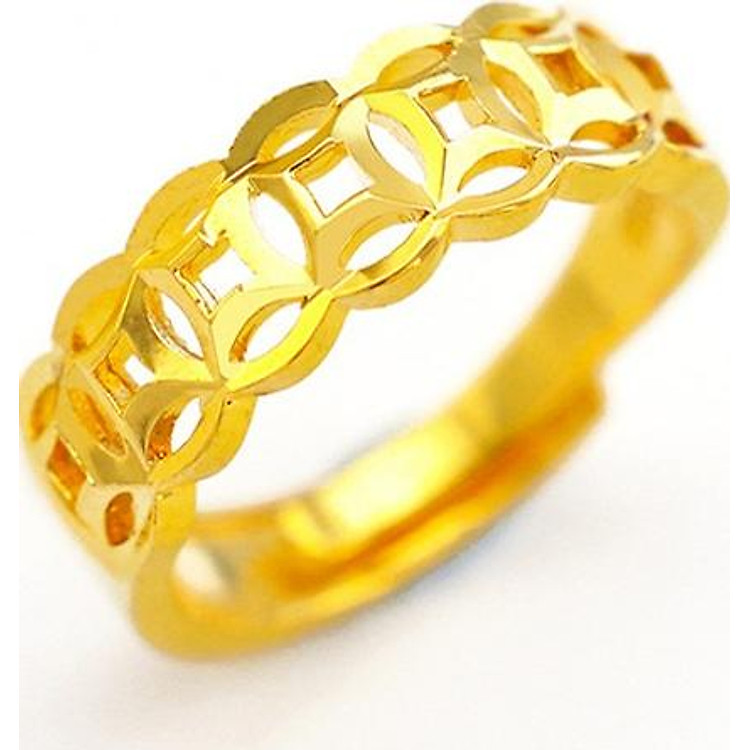 Nhẫn kim tiền phong thủy tài lộc may mắn mạ vàng 24k