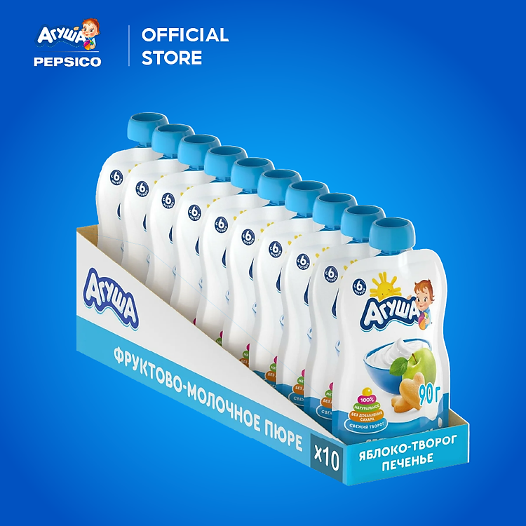 Thùng 10 Gói Trái Cây Nghiền Agusha Chính hãng Tiết kiệm