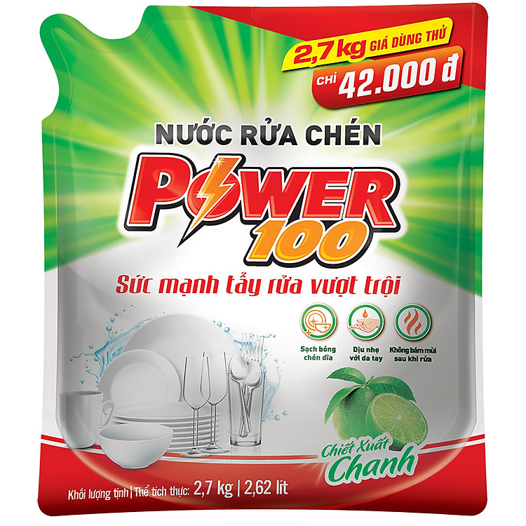 Nước Rửa Chén Power100 Tinh Dầu Quế Can 3.5KG