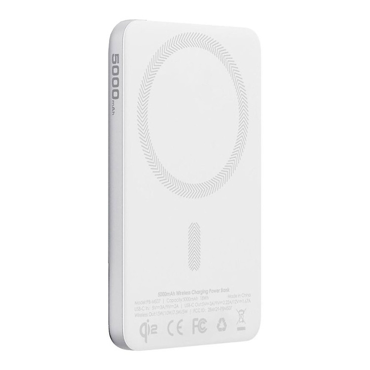 Pin Sạc Dự Phòng Aukey PB-MS07A 5000mAh MagSafe Qi2 (PD 20W) Siêu Nhỏ Gọn - Hàng Chính Hãng