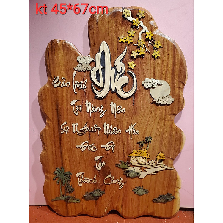 Tranh gỗ nghệ thuật thư pháp chữ ĐỨC