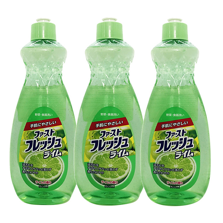Combo 3 Chai Nước Rửa Chén, Ngâm Rửa Rau Quả Đa Năng DAIICHI Hương Chanh Nhật Bản 600ml