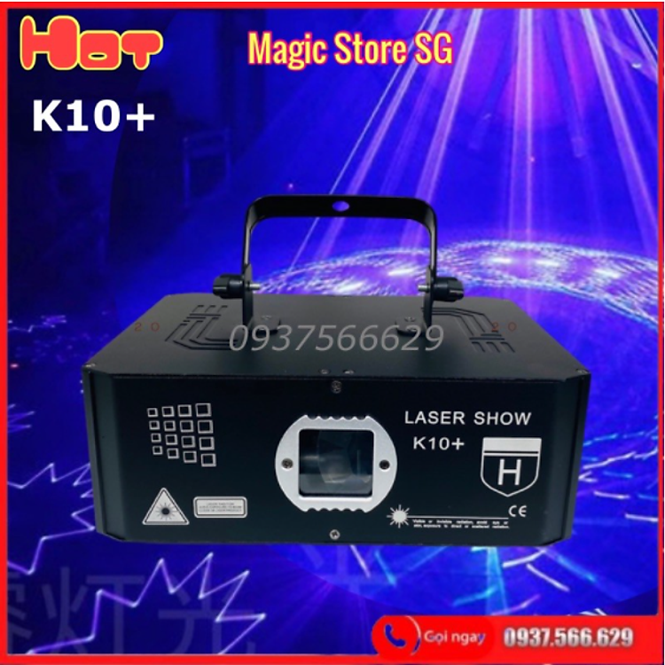 Đèn Laser Chiếu Hình 7D Ảo Diệu K10+ Dùng Cho Phòng Karaoke, Phòng Bay.