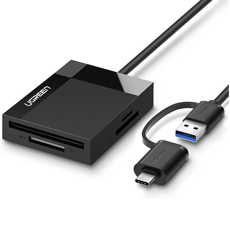 Đầu Đọc Thẻ Usb 3.0 Đa Năng Kèm Cổng nối Type C 50CM Ugreen 125DD40755CR Hàng chính hãng