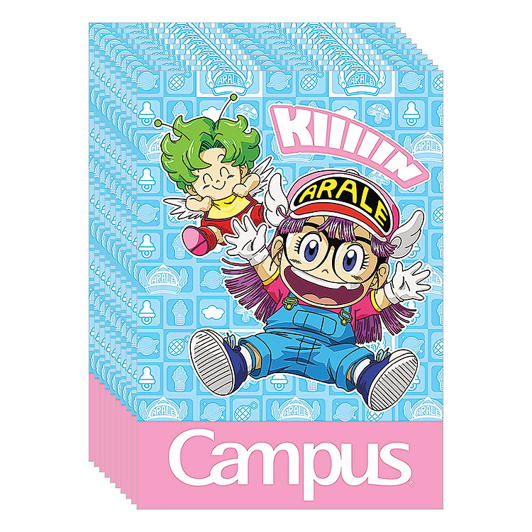 Lốc 10 Cuốn Vở 4 Ô Ly (2,5X2,5Mm) Campus Arale&Gacchan NB-BARG80 - ĐL 100 (80 Trang) - Giao Mẫu Ngẫu Nhiên