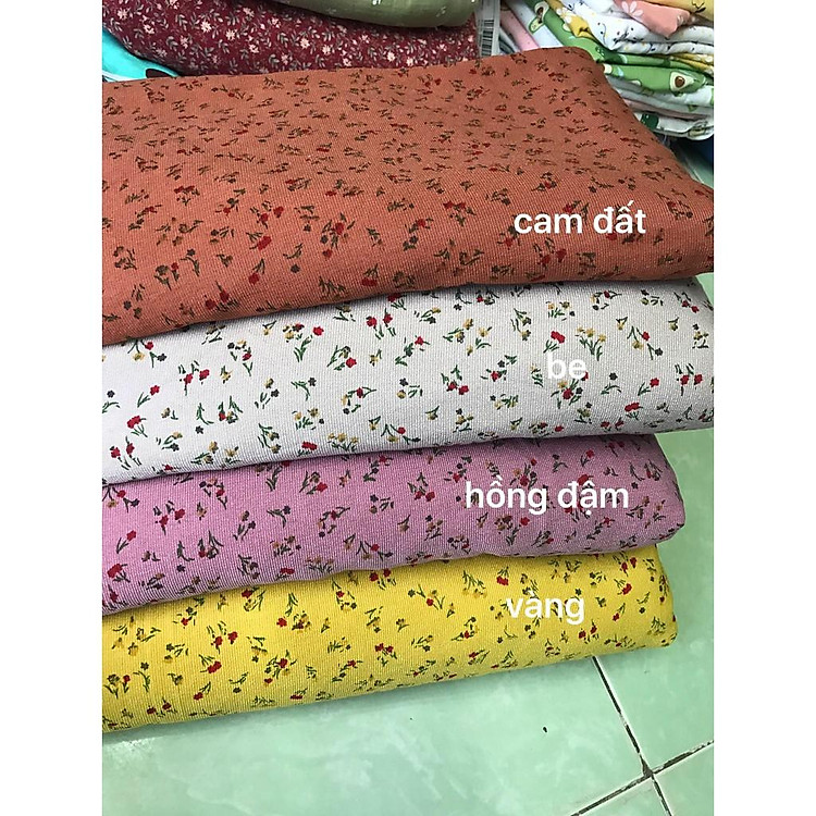 vải nhung tăm chun hoa dạ thảo