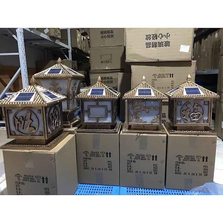 Đèn trụ cổng năng lượng mặt trời,phi 250_4 chế độ ánh sáng