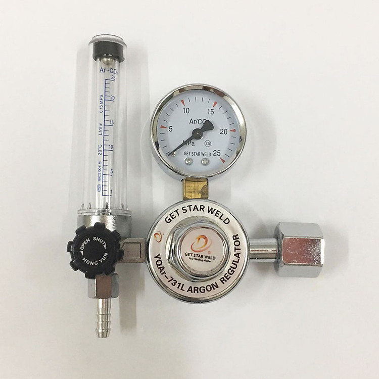 Đồng Hồ Khí Argon Ren Trong Mạ Crom - Hộp Cam