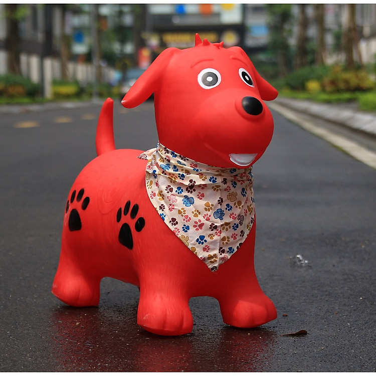 Thú nhún bơm hơi Toyshouse cún đỏ Chính hãng Ưu đãi - Hình ảnh 4