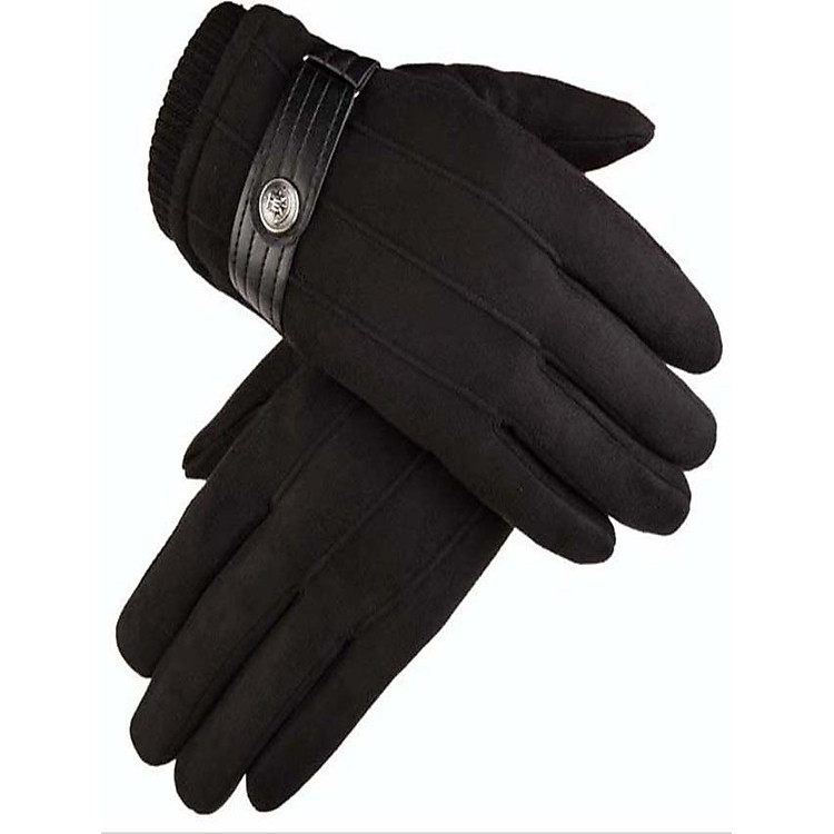 Găng tay nam len nỉ lót lông giữ ấm, cảm ứng điện thoại, chống rét