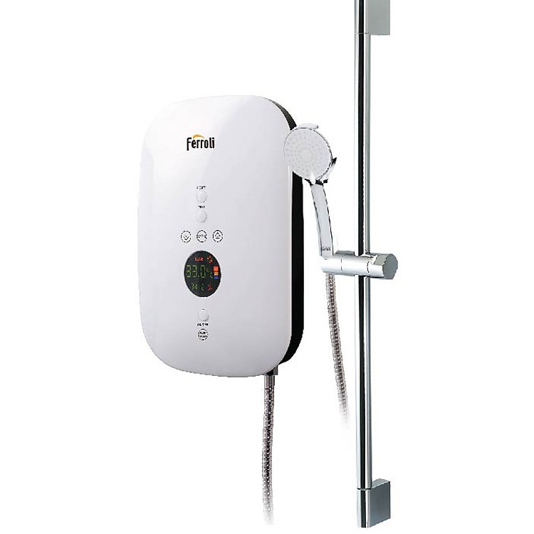 Bình nước nóng trực tiếp Ferroli Slim Divo SDP 4.500W, hiển thị điện tử, có bơm tăng áp - Hàng Chính Hãng