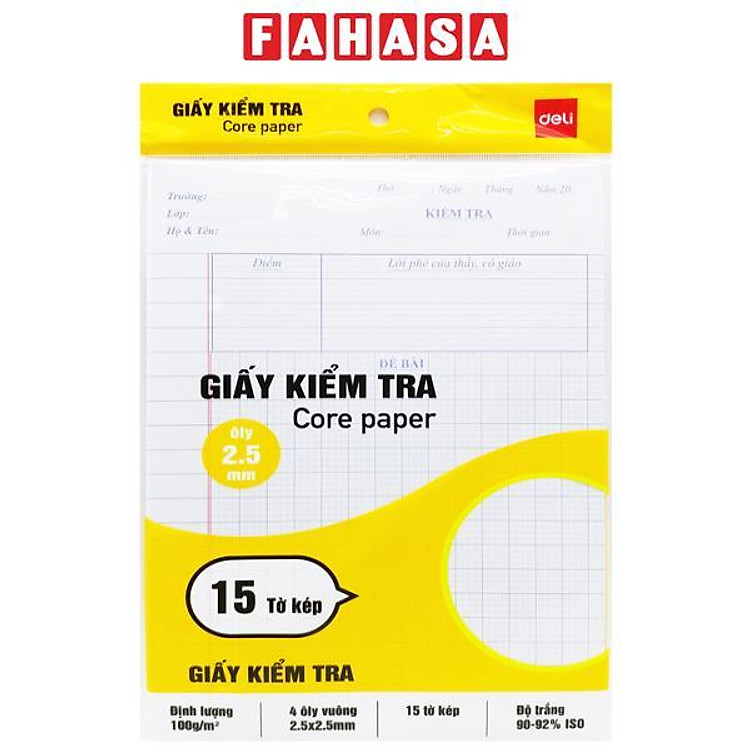 Giấy Kiểm Tra 4 Ôly Vuông 2.5 mm (15 tờ)