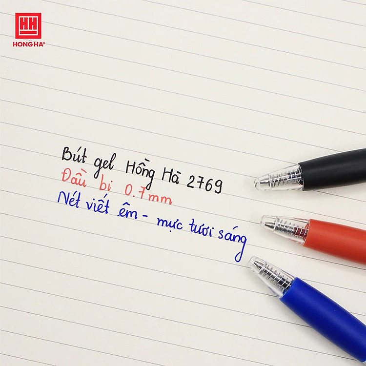 Hộp Bút Gel Hồng Hà 0.7mm (12 chiếc) - Mực đỏ - Ảnh 3