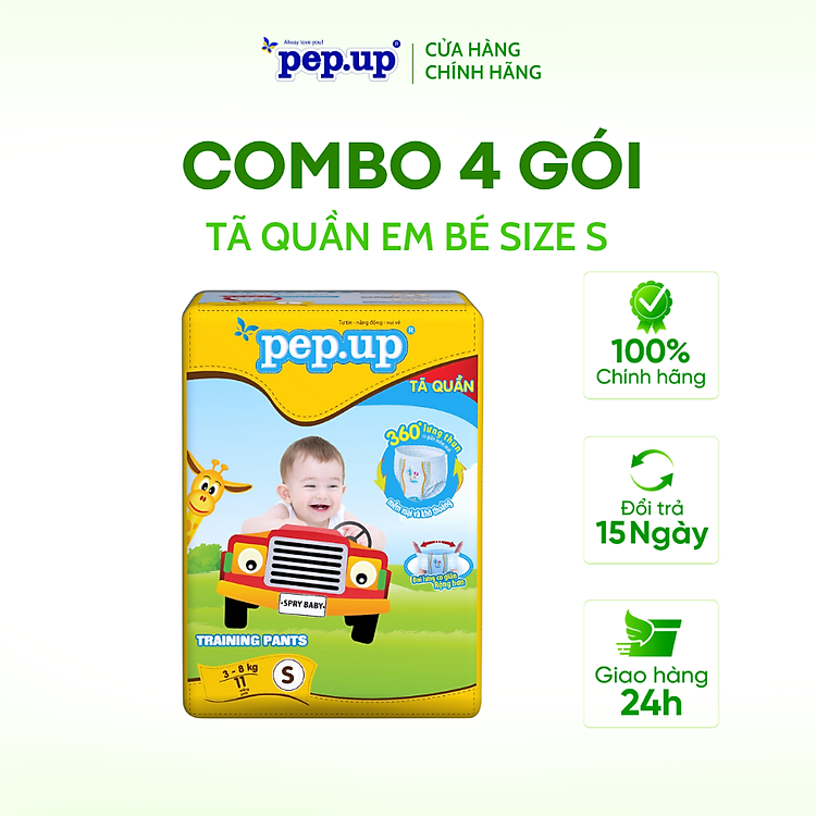 Mua Combo 4 Gói Tã Pep.up Size S Tiết kiệm