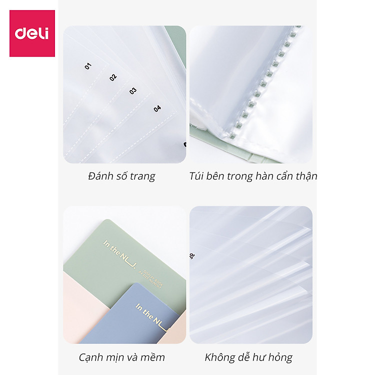 File lá A4 đựng tài liệu Nusign Deli (40 lá) - Ảnh 7