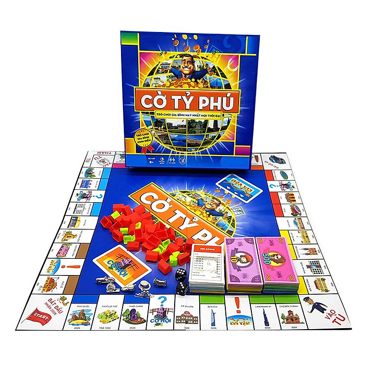 Cờ Tỷ Phú Việt Nam - Trò chơi gia đình rèn luyện tư duy kinh doanh (hộp cứng)