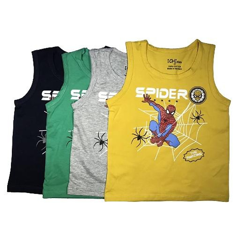 Áo thun bé trai, áo ba lỗ bé trai chất cotton, nhiều màu từ 10-15kg