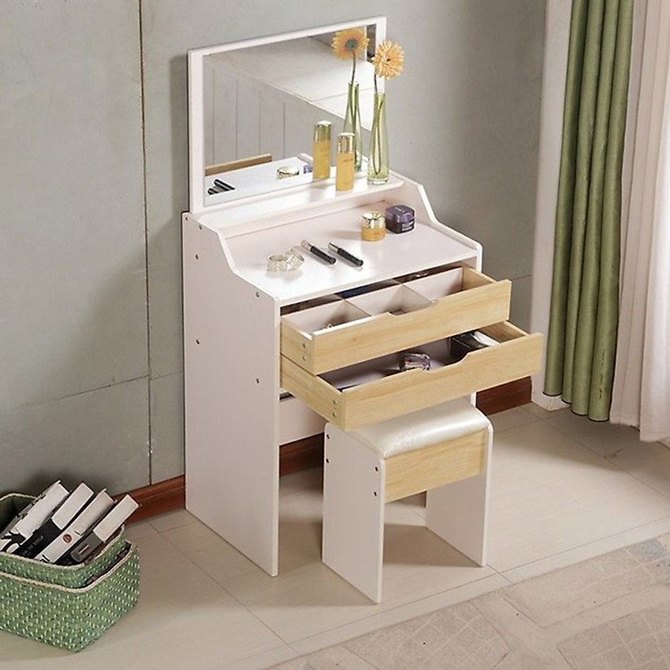 Bộ bàn ghế trang điểm kèm gương, bàn trang điểm BAH047 Giao màu ngẫu nhiên