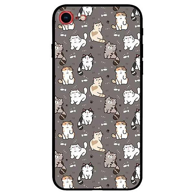 Ốp lưng dành cho iPhone 7 / iPhone 8 - iPhone Se 2020 - 7 Plus / 8 Plus mẫu Họa Tiết Mèo Xám