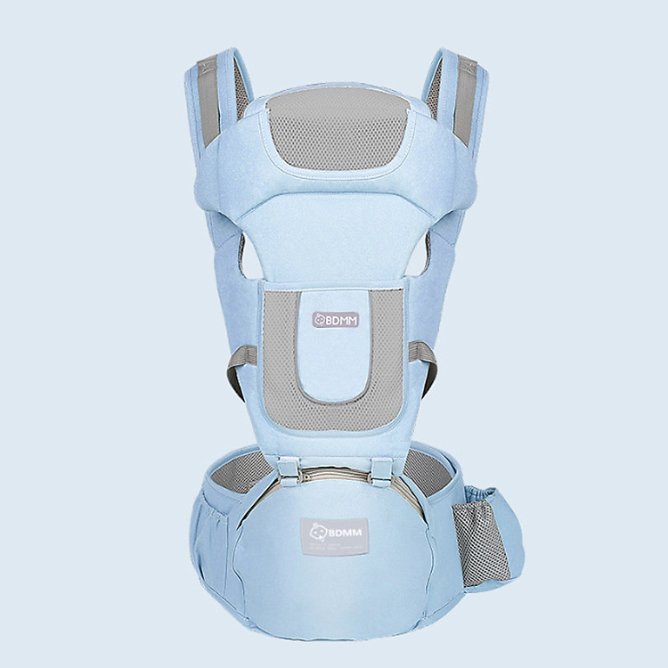 Đai địu an toàn cho bé BDMM, có tấm đỡ cổ và mũ bảo vệ đầu trẻ sơ sinh