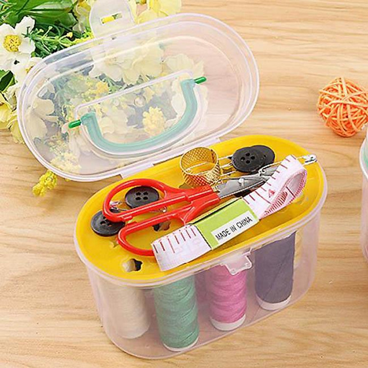 Hộp kim chỉ, khâu vá mini tiện dụng cho gia đình (Giao ngẫu nhiên)