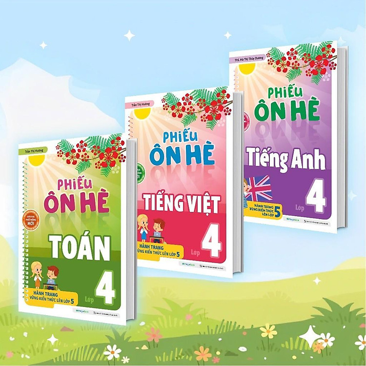 Mua tại Newshop: Phiếu Ôn Hè Toán - Tiếng Việt - Tiếng Anh Lớp 4
