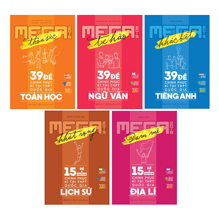 Combo Mega Luyện Đề THPTQG 2019: Toán - Văn - Anh - Sử - Địa