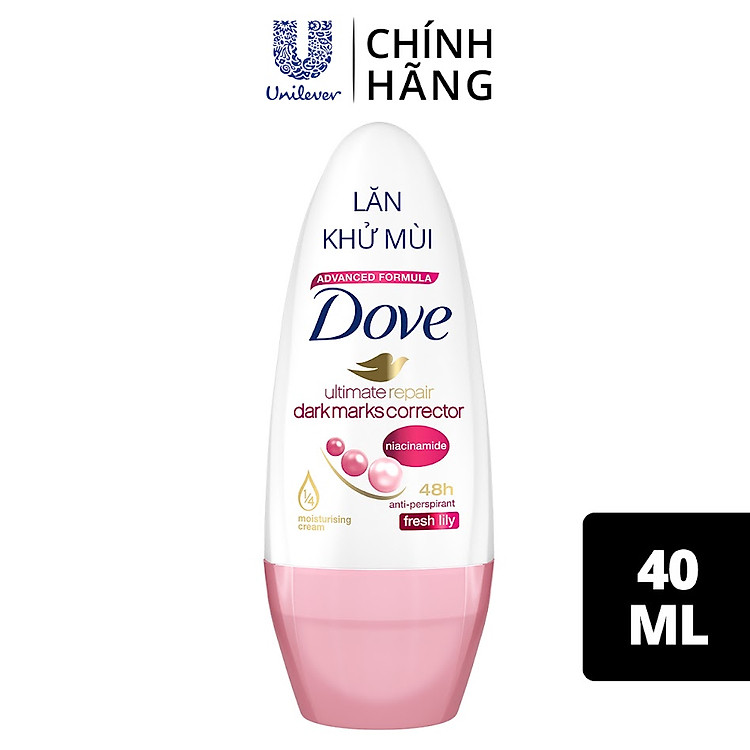 Lăn ngăn mùi giảm thâm & dưỡng sáng đều màu Dove Fresh Lily 40ml