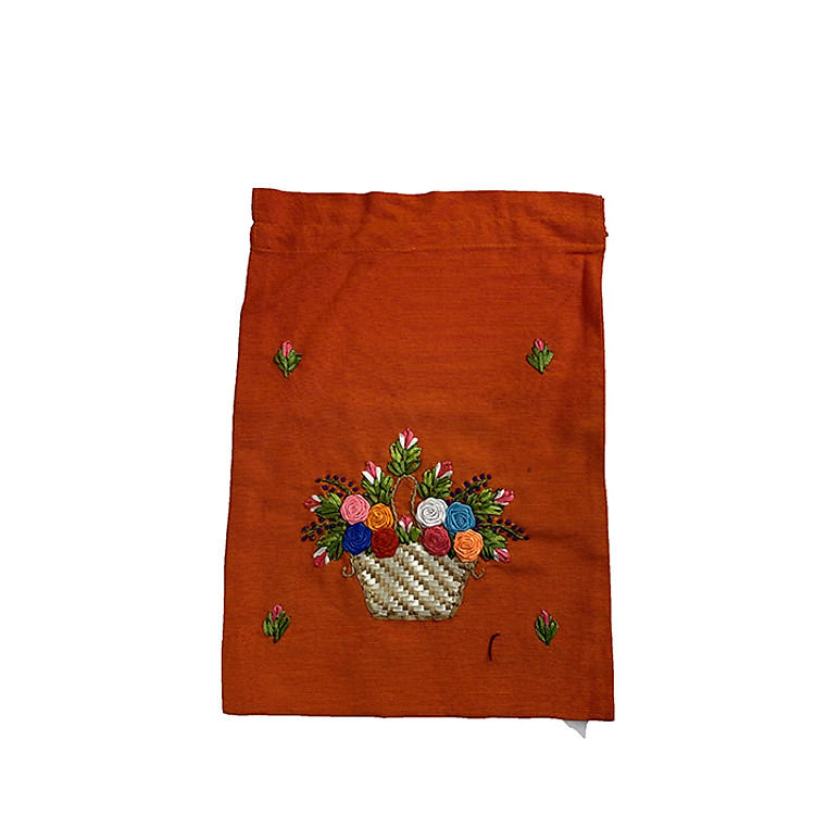 Túi vải thô thêu nổi dây rút Bigsize